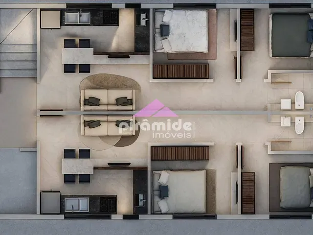 Casa com 47m² 2 quartos e 1 banheiro, à venda, no bairro Massaguaçu em Caraguatatuba