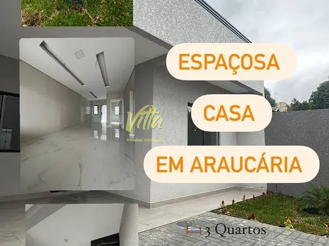 Casa 3 quartos e 2 banheiros, à venda, no bairro Estação em Araucária