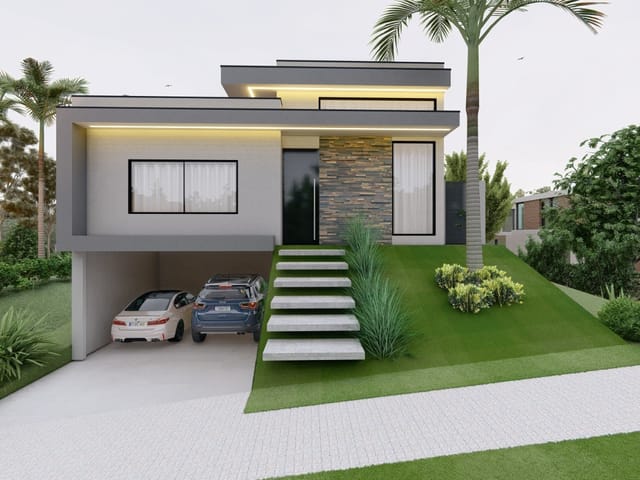 Foto do Casa - Linda Casa térrea no Condomínio La Dolce Vitta à venda,  3 suítes, piscina, aquecimento solar,Jardim Ypê, Paulínia, SP | Hermes Imóveis
