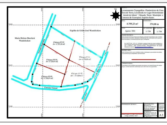 Chácara com 1724m², à venda, no bairro Comunidade Urbana de Jaboti em Guarapari