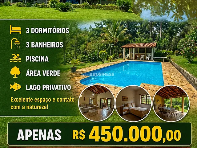 Chácara com 1580m² 3 quartos e 3 banheiros, à venda, no bairro Morada do Sol em Sarapuí