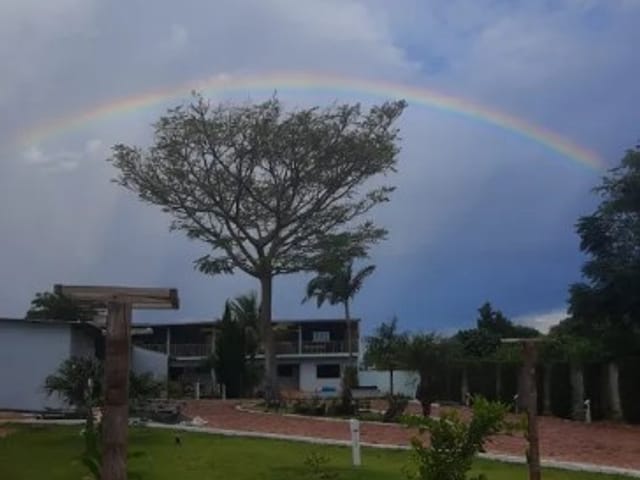 Foto do Chácara - Chácara à venda em Arapongas, 2.501m²: casa com 2 quartos (1 suíte), salão com churrasqueira, piscina, área gourmet, barracão e casa alugada. Ótima localização | Londrina Cred Imóveis