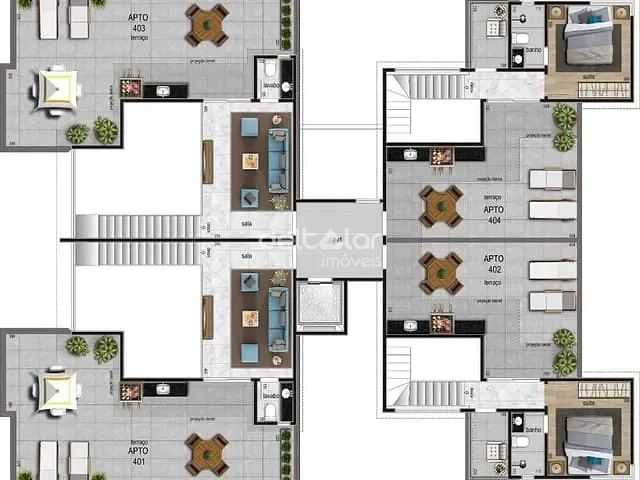 Cobertura / Penthouse com 160m² 3 quartos e 3 banheiros, à venda, no bairro Itapoã em Belo Horizonte