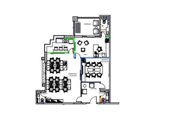 Foto do Conjunto comercial - Conjunto comercial para locação com 120m², potencial para 10 posições, 2 salas de reunião, MOBILIADO na Vila Olímpia, São Paulo, SP | Paulista Imóveis