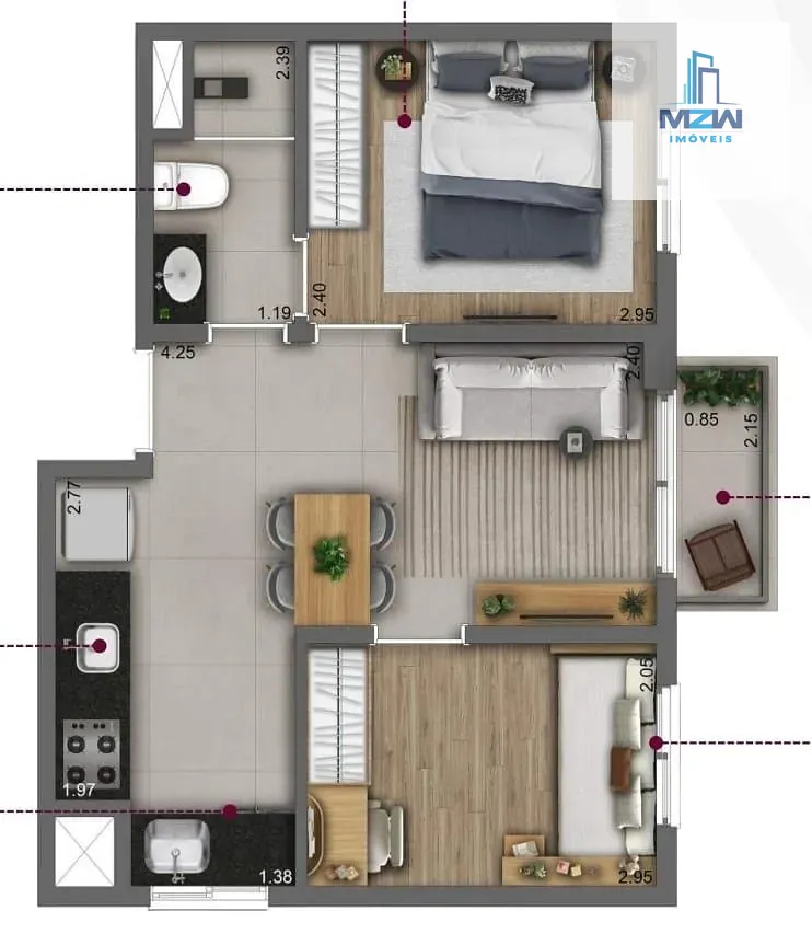 Apartamento, 2 quartos, 33 m² - Foto 19