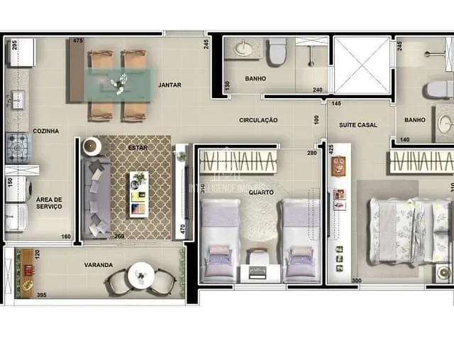 Apartamento 2 quartos e 2 banheiros, à venda, no bairro Paiaguás em Cuiabá
