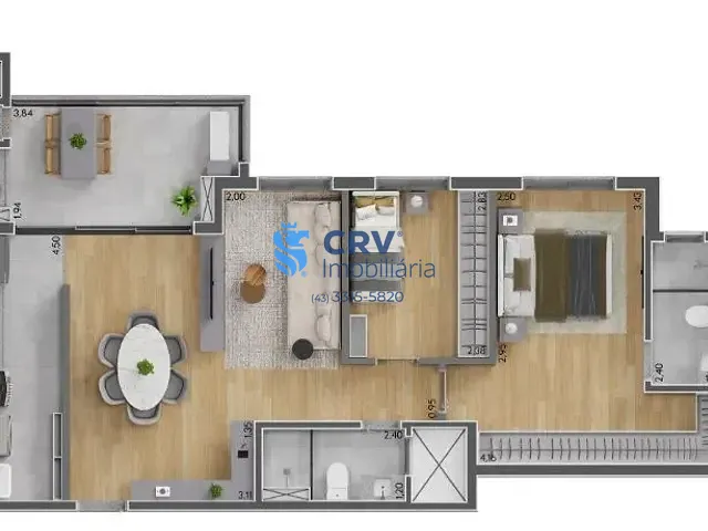 Apartamento com 116m² 2 quartos e 2 banheiros, à venda, no bairro Gleba Palhano em Londrina