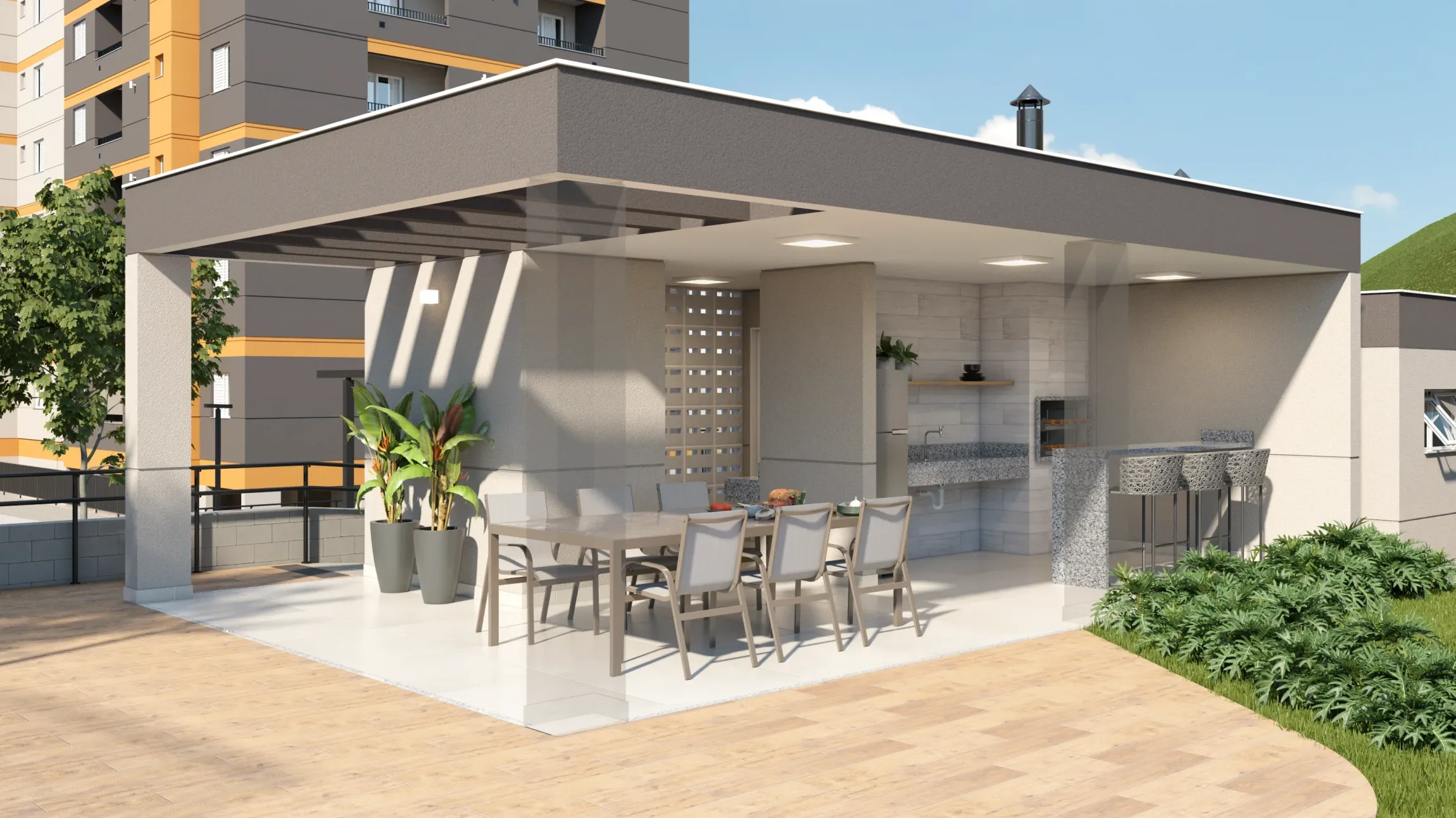 Perspectiva do Empreendimento - LANÇAMENTO - Residencial Vigóre Santa Angela à venda, 2 dormitórios, 53 e 54m², lazer completo! - Jardim Itália, Jundiaí, SP | Copette Imóveis