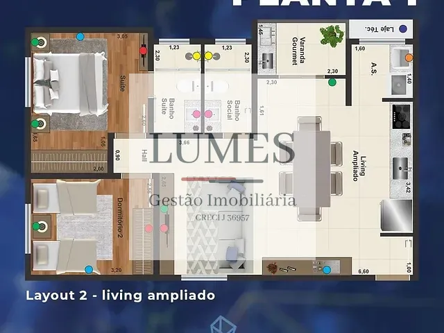 Apartamento 3 quartos e 2 banheiros, à venda, no bairro Residencial Dona Margarida em Santa Bárbara D'Oeste
