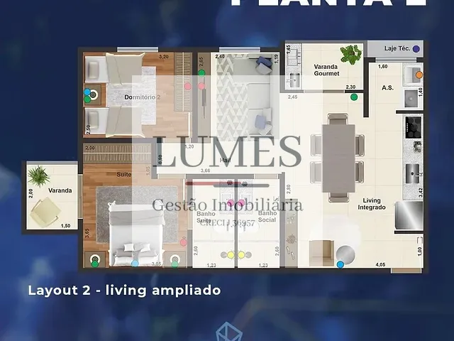 Apartamento 3 quartos e 2 banheiros, à venda, no bairro Residencial Dona Margarida em Santa Bárbara D'Oeste