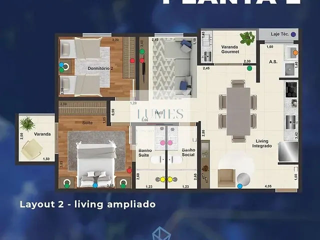 Apartamento 3 quartos e 2 banheiros, à venda, no bairro Residencial Dona Margarida em Santa Bárbara D'Oeste