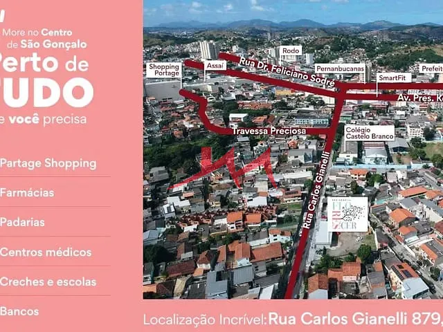 Apartamento 3 quartos e 2 banheiros, à venda, no bairro Boaçu em São Gonçalo