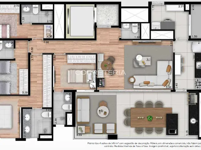 Apartamento 4 quartos e 5 banheiros, à venda, no bairro Ipiranga em São Paulo