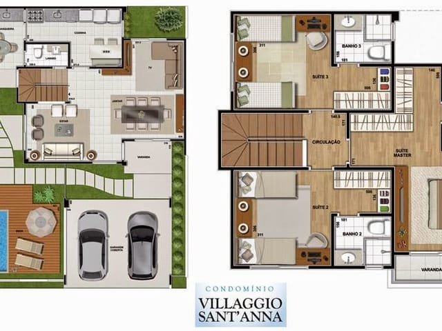 Casa com 192m² 3 quartos e 4 banheiros, à venda, no bairro Terras de Santana II em Londrina