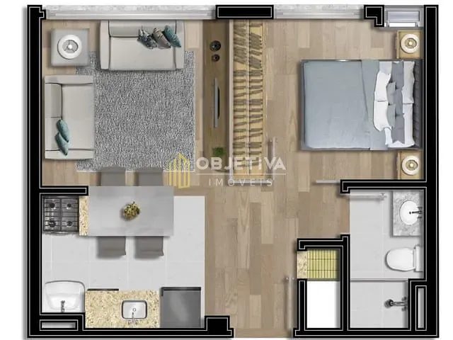 Apartamento 2 quartos e 2 banheiros, à venda, no bairro Bom Fim em Porto Alegre