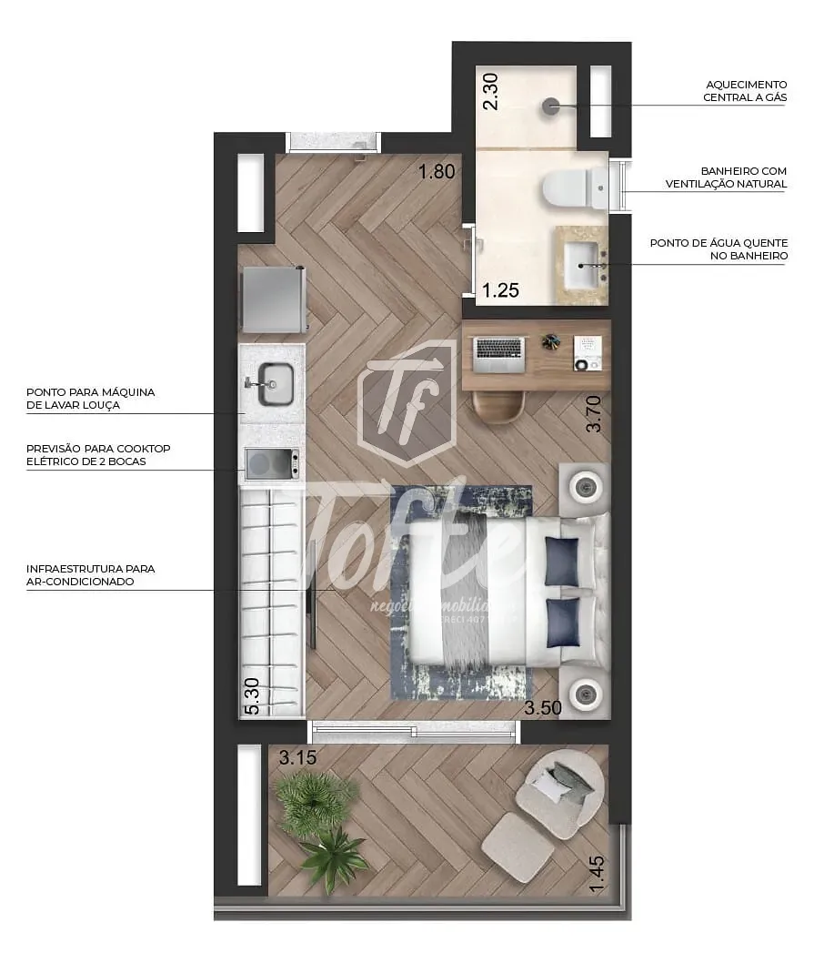 Apartamento, 1 quarto, 58 m² - Foto 15