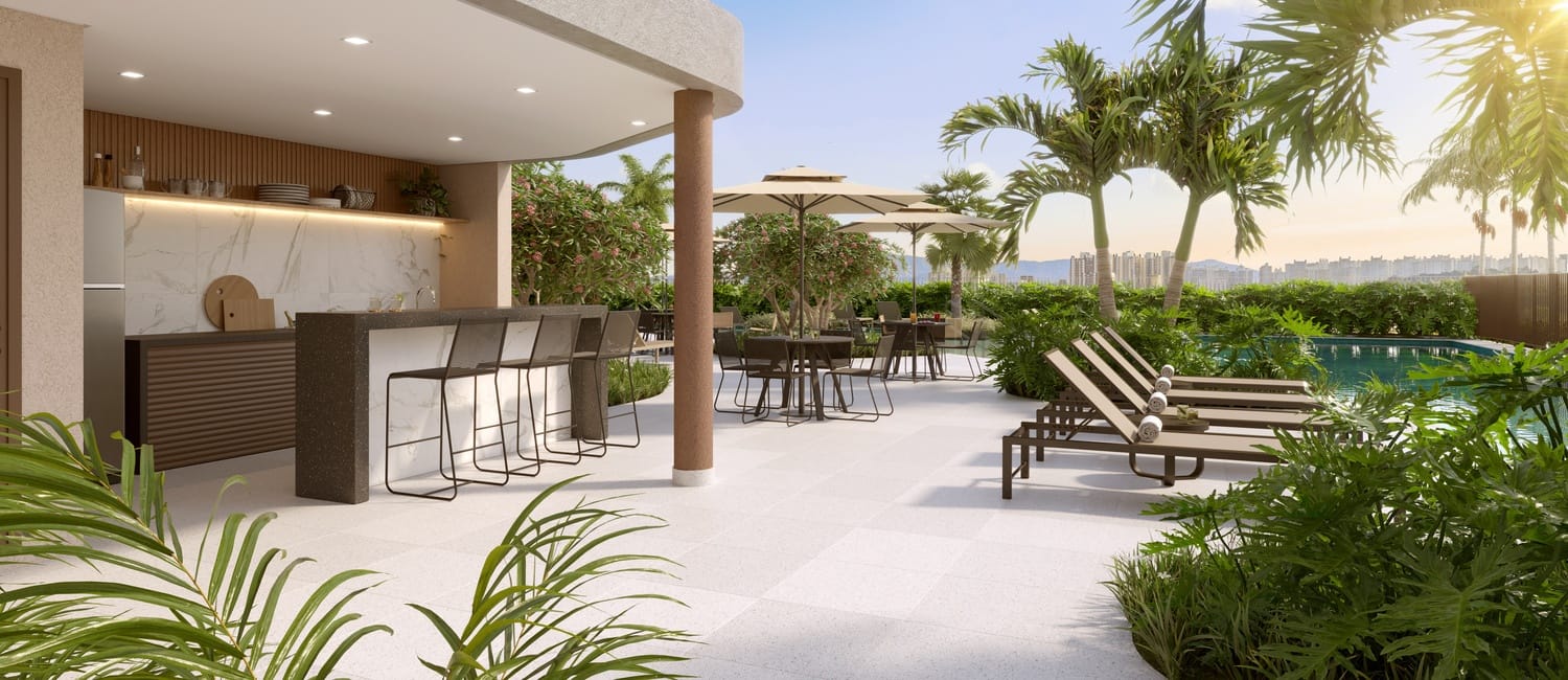 Perspectiva do Empreendimento - Apartamentos Vila Anastácio | 62m² e 76m² | Garden Design Park | Vista Livre