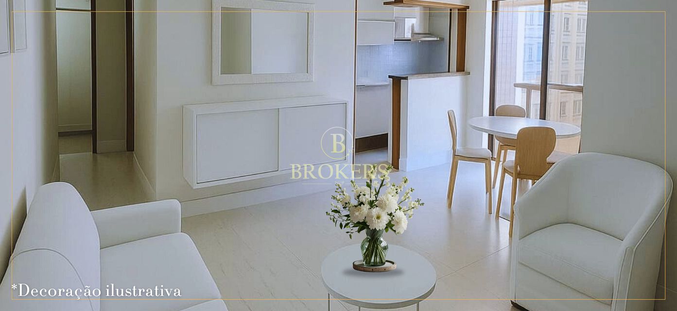 Flat à venda, Av Vieira Souto - Ipanema. Vista lateral mar, 2 quartos, sendo 1 suíte, 2 vagas na escritura - 90 m²