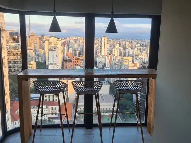 Flat com 45m² 1 quarto e 1 banheiro, para alugar, no bairro Cerqueira César em São Paulo