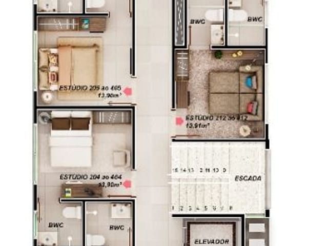 Flat com 14m² 1 quarto e 1 banheiro, à venda, no bairro Bessa em João Pessoa