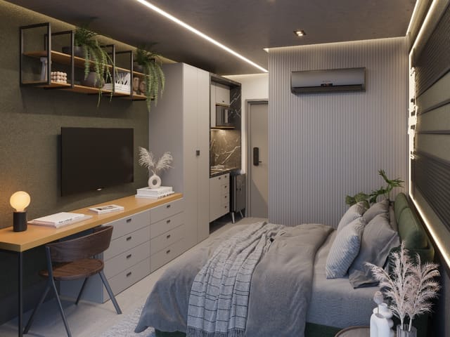 Flat com 25m² 1 quarto e 1 banheiro, à venda, no bairro Cabo Branco em João Pessoa