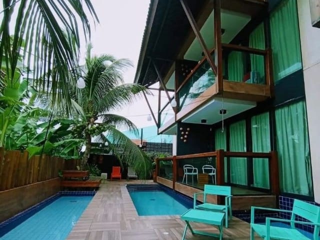 Foto do Flat - Flat à venda, com 34,30m², 1 dormitório, sala de estar (com sofá cama), cozinha/sala de jantar, varanda, Merepe II, Ipojuca, PE. | Tânia Macêdo Imóveis