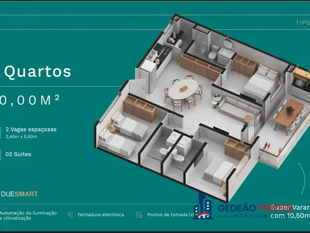 Flat 3 quartos e 3 banheiros, à venda, no bairro S/I em Tamandaré