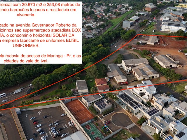 Foto do Galpão / Barracão - Imóvel comercial com 20.670 m2 sito a Av Gov Roberto da Silveira com barracões locados, Barra Funda, Apucarana, PR | J. Mareze Imóveis Ltda