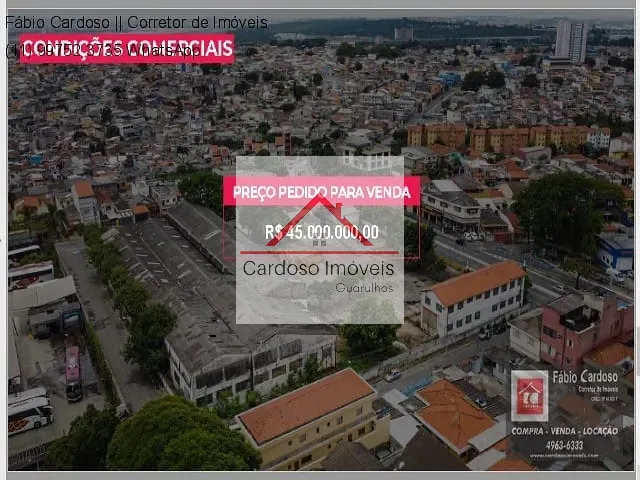 Galpão / Barracão com 10000m², à venda, no bairro Jardim Bom Clima em Guarulhos