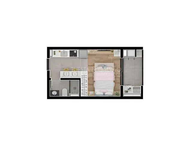 Kitnet com 26m² 1 quarto e 1 banheiro, à venda, no bairro Bacacheri em Curitiba