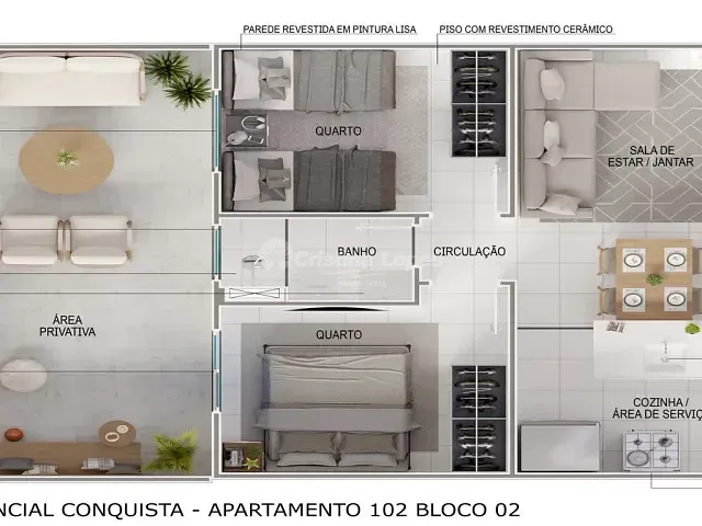 Lançamento 2 quartos e 1 banheiro, disponível, no bairro Gurupi em Teresina
