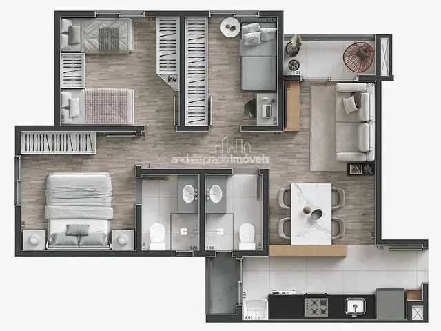 Lançamento 3 quartos e 2 banheiros, disponível, no bairro Pacaembu em Londrina