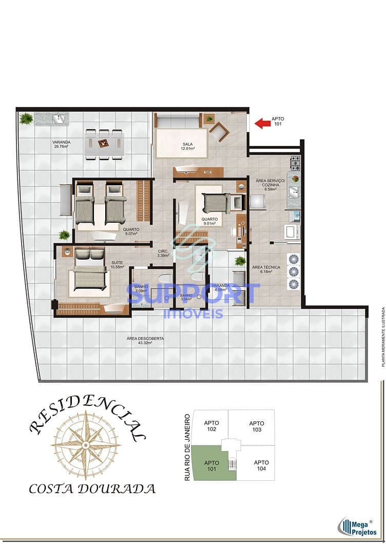 Apartamento, 1 quarto, 102 m² - Foto 12