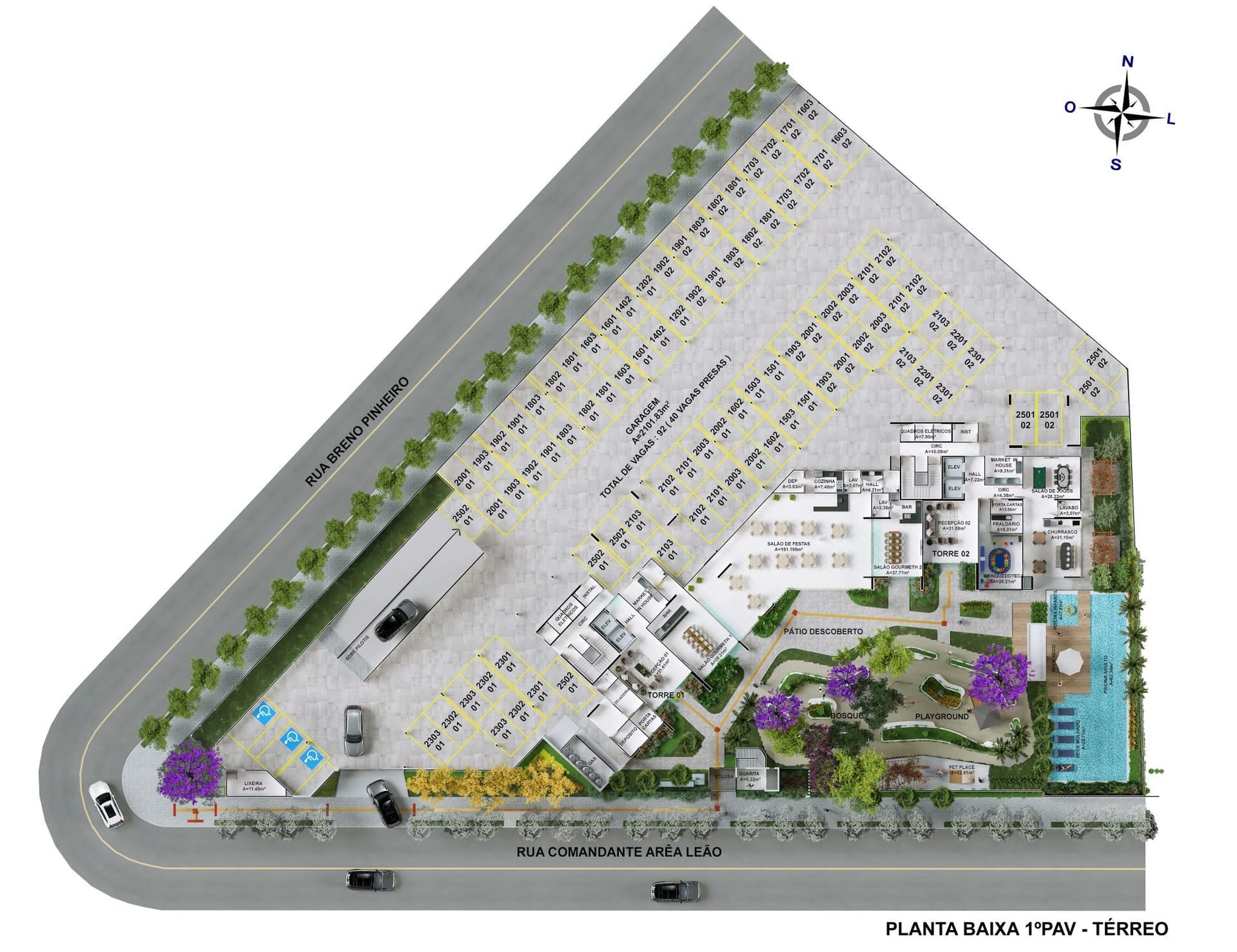 Perspectiva do Lançamento - Condomínio Bosque dos Ipês, o mais novo empreendimento de Apartamentos da construtora Boa Vista, no bairro São Cristóvão. Entrega para Janeiro de 28 | Alcance Imóveis