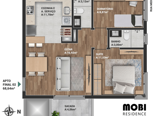 Lançamento 2 quartos e 2 banheiros, disponível, no bairro Cinqüentenário em Caxias do Sul