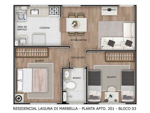 Foto do Lançamento - Lançamento à venda, Cidade Industrial 2, Londrina, PR - Aquaville - Laguna de Marbella - 2 Quartos - 1 Banheiro - 1 Vaga de Garagem - Zona Leste | Guepardo Imob