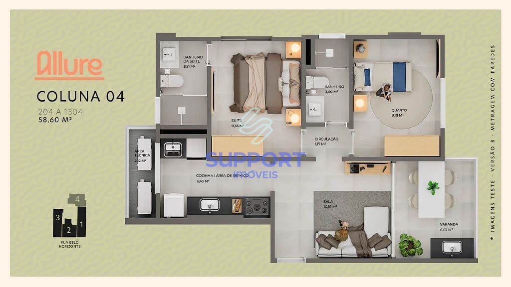 Apartamento, 2 quartos, 58 m² - Foto 8