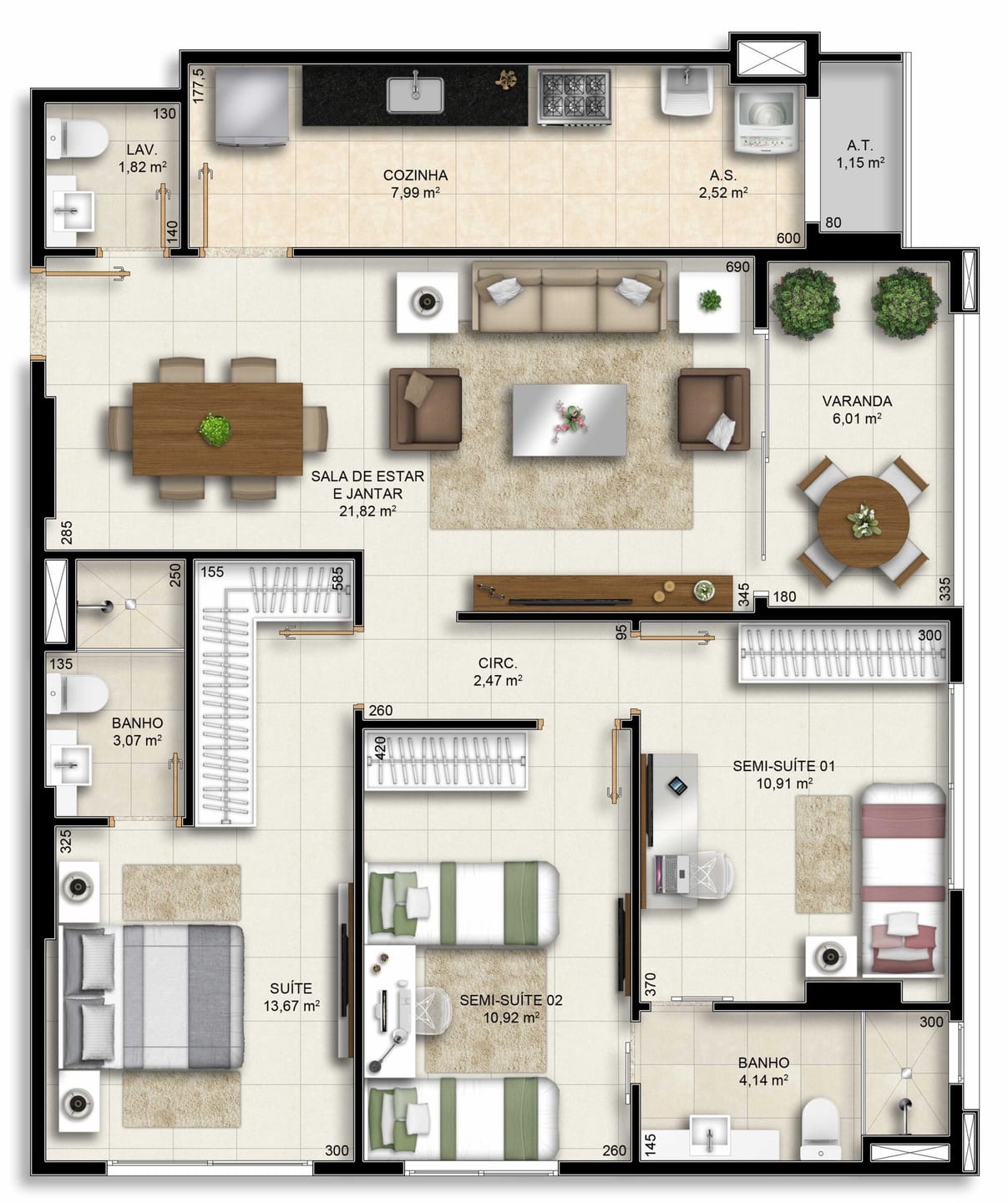 Apartamento à venda com 3 quartos, 97m² - Foto 4