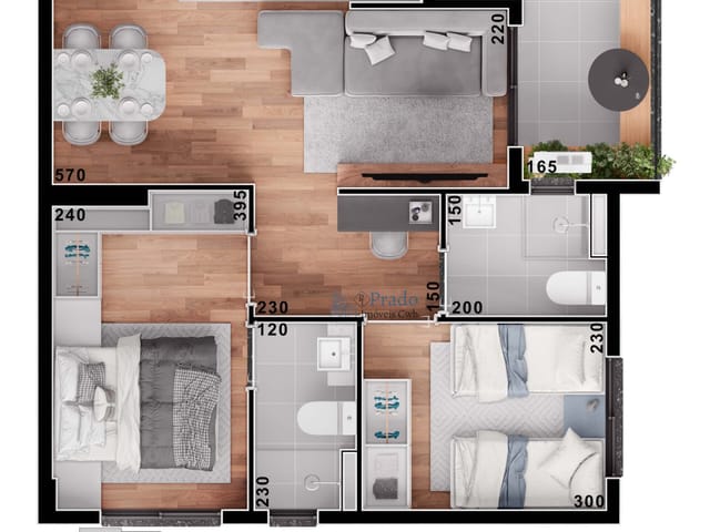 Apartamento 2 quartos e 2 banheiros, à venda, no bairro Portão em Curitiba