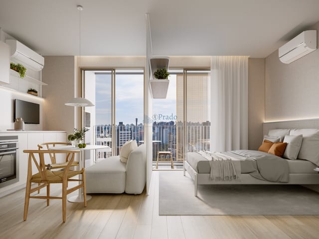 Studio 1 quarto e 1 banheiro, à venda, no bairro Mercês em Curitiba