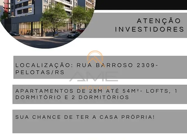 Loft 2 quartos e 1 banheiro, à venda, no bairro Centro em Pelotas