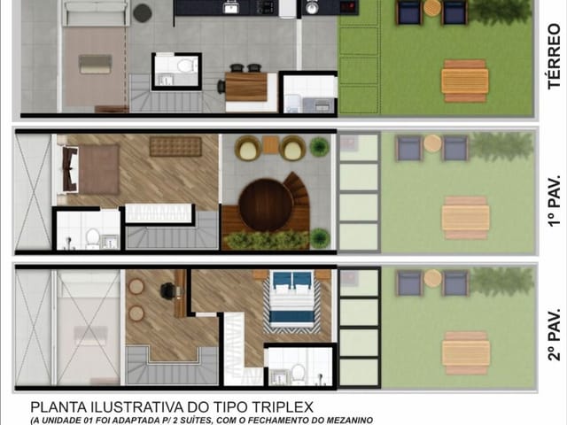 Loft com 69m² 2 quartos e 3 banheiros, à venda, no bairro Parque Frondoso em Cotia