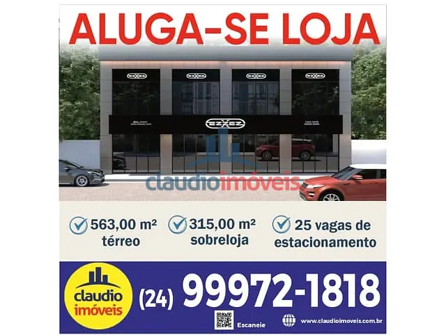 Loja com 878m², para alugar, no bairro Jardim Amália em Volta Redonda