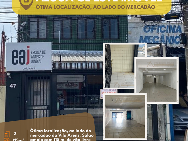 Foto do Loja - Salão para locação, Localização Privilegiada, ao lado do Mercadão da Vila Arens - 115 m² Vila Vianelo, Jundiaí, SP | Imobiliária Sousa