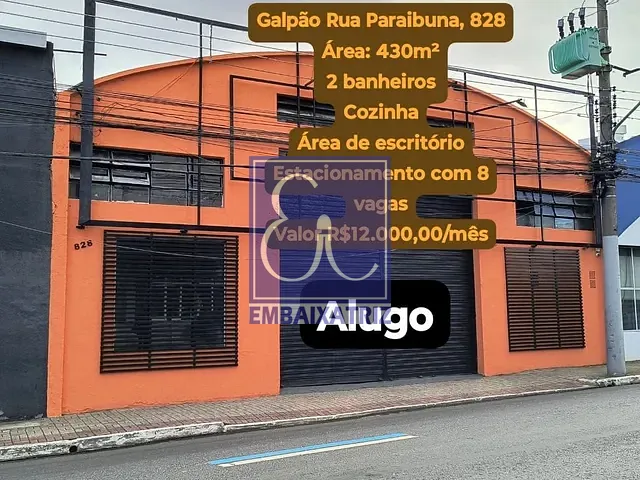 Loja com 430m², para alugar, no bairro Jardim São Dimas em São José dos Campos