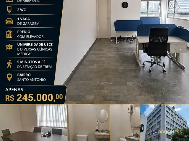 Sala à venda, no bairro Santo Antônio em São Caetano do Sul
