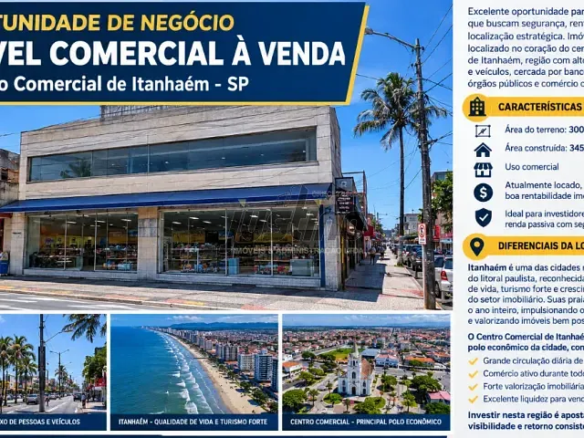 Loja com 300m², à venda, no bairro Centro em Itanhaém
