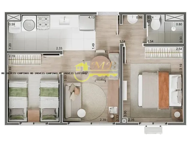 Outro com 34m² 2 quartos e 1 banheiro, à venda, no bairro Vila Aeroporto em Campinas