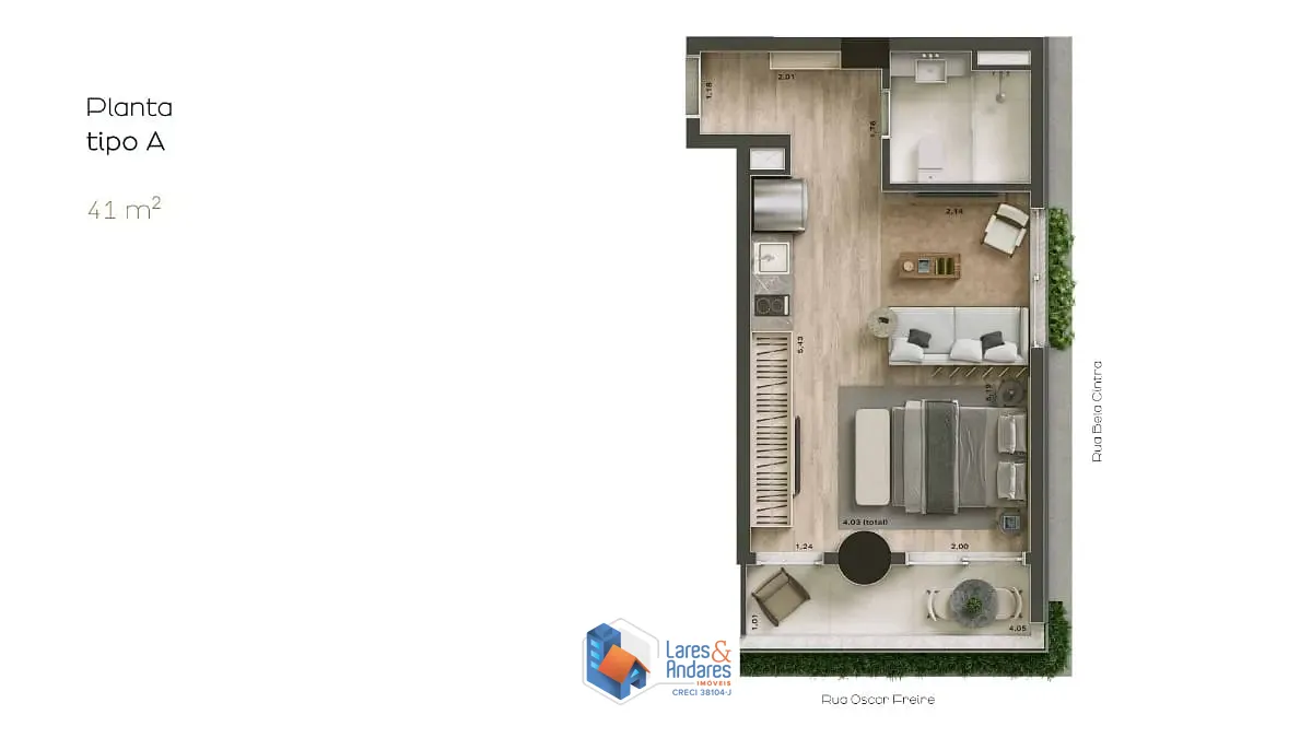 Apartamento, 1 quarto, 39 m² - Foto 3