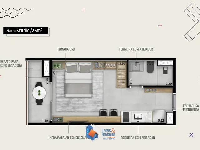 Outro com 25m² 1 quarto e 1 banheiro, à venda, no bairro Pinheiros em São Paulo